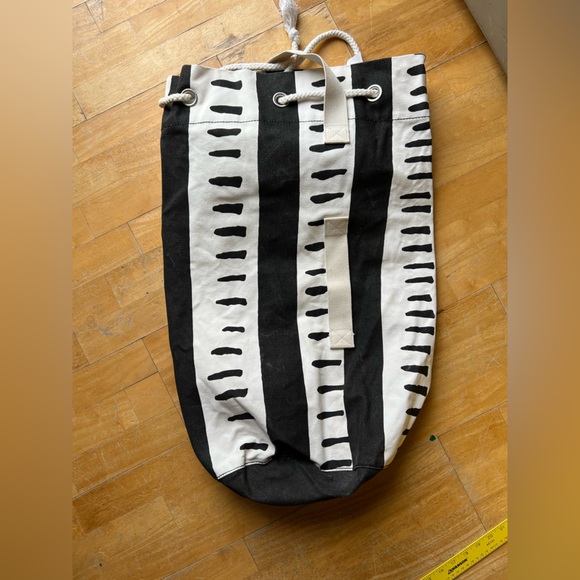IKEA Other - IKEA Limited edition Black & White Striped Canvas laundry bag